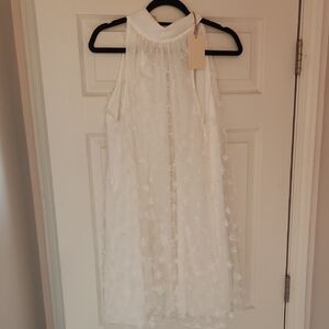 Entro White Sleeveless Mini Dress